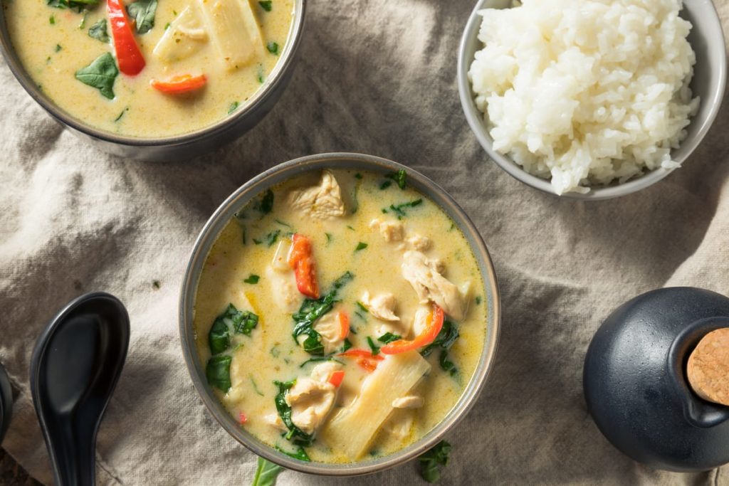 Coconut and vegetable curry soup