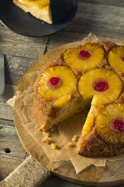 Homemade pineapple upside down cake
